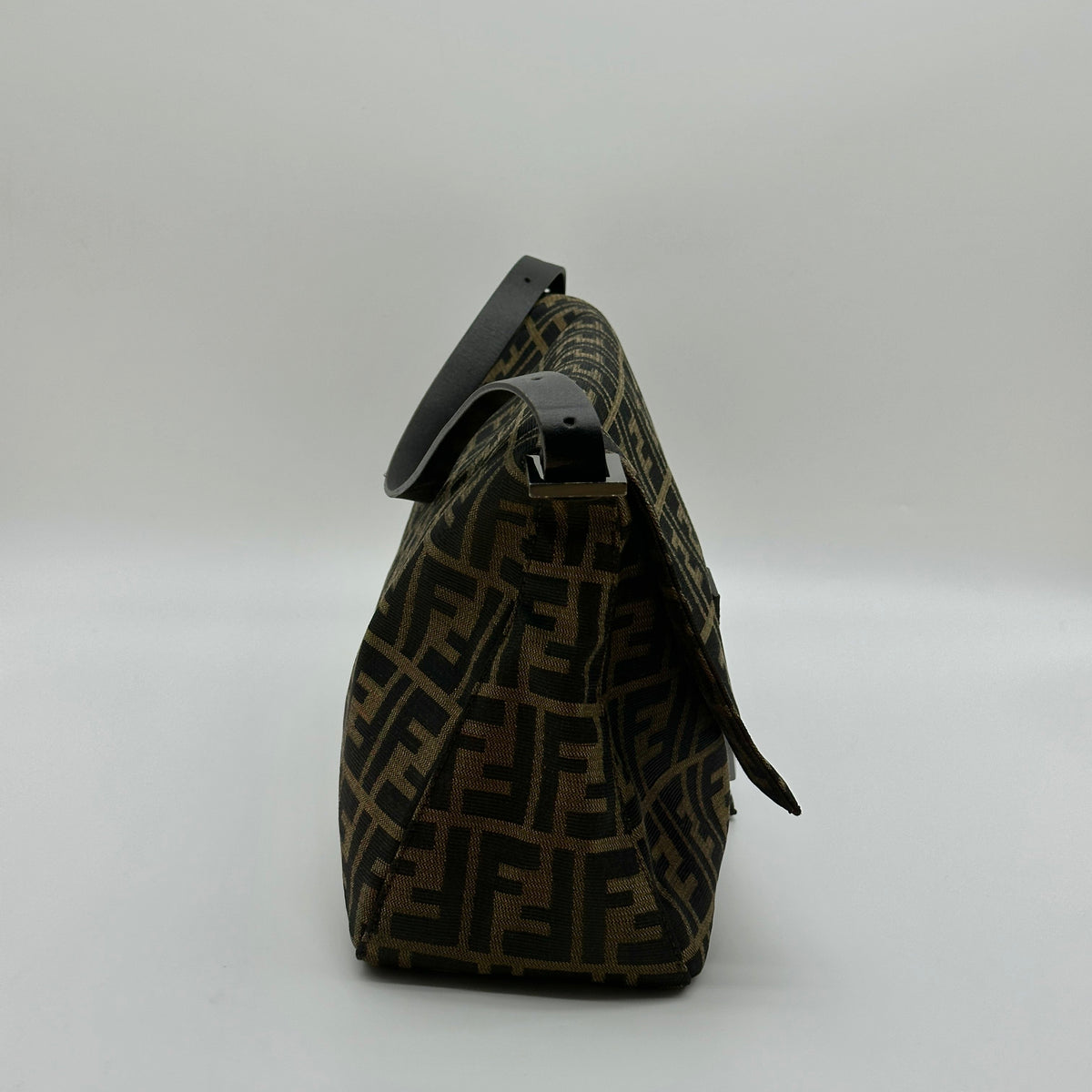 Fendi Zucca Canvas Mamma Baguette Medium Brown Shoulder Bag
