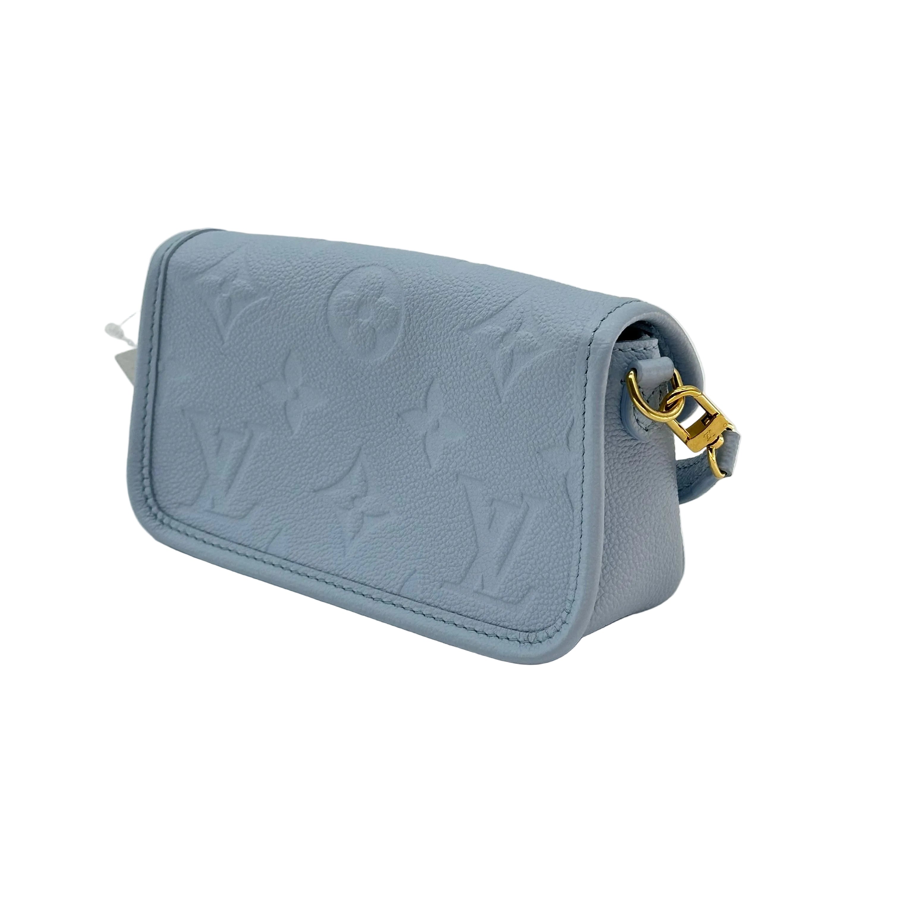 Louis Vuitton Nano Diane Monogram Empreinte Leather Crossbody Bag Blue M83592 RFID
