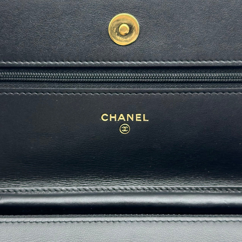 Chanel  CC WOC Patent leather Wallet On Chain Crossbody Bag Black