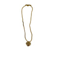 Christian Dior Square Round Rhinestone Dior Logo Necklace Gold Tone