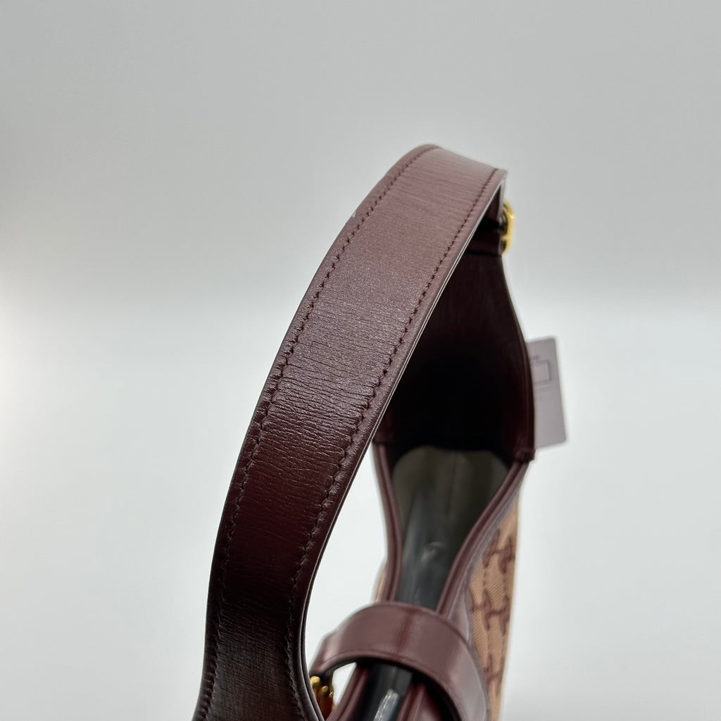 Gucci Burgundy GG Supreme Jackie 1961 Small Shoulder Bag