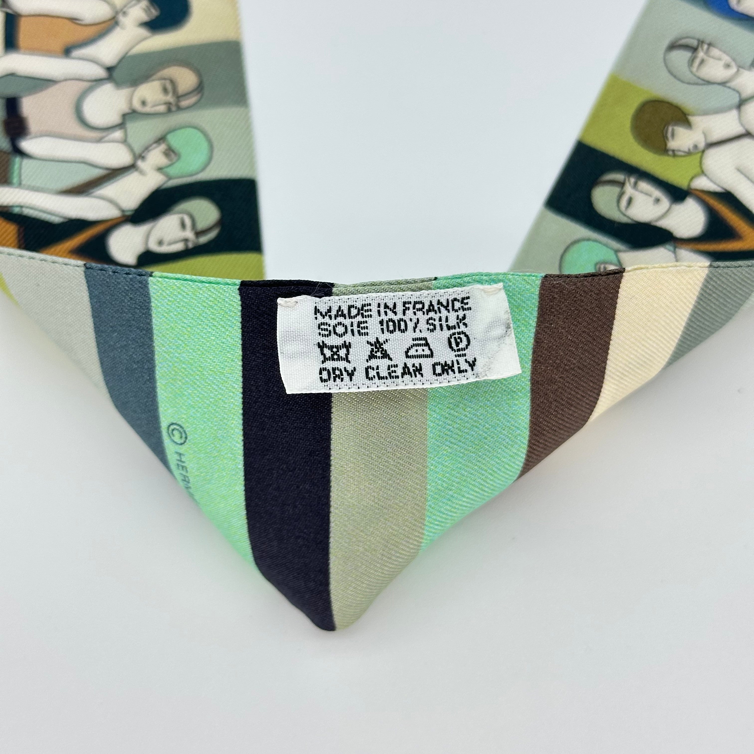 Hermes Les Baigneuses Silk Twilly Scarf 100%Silk