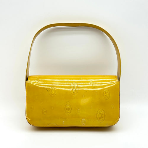 Cartier Patent Leather Happy Birthday Small Yellow Shoulder Bag