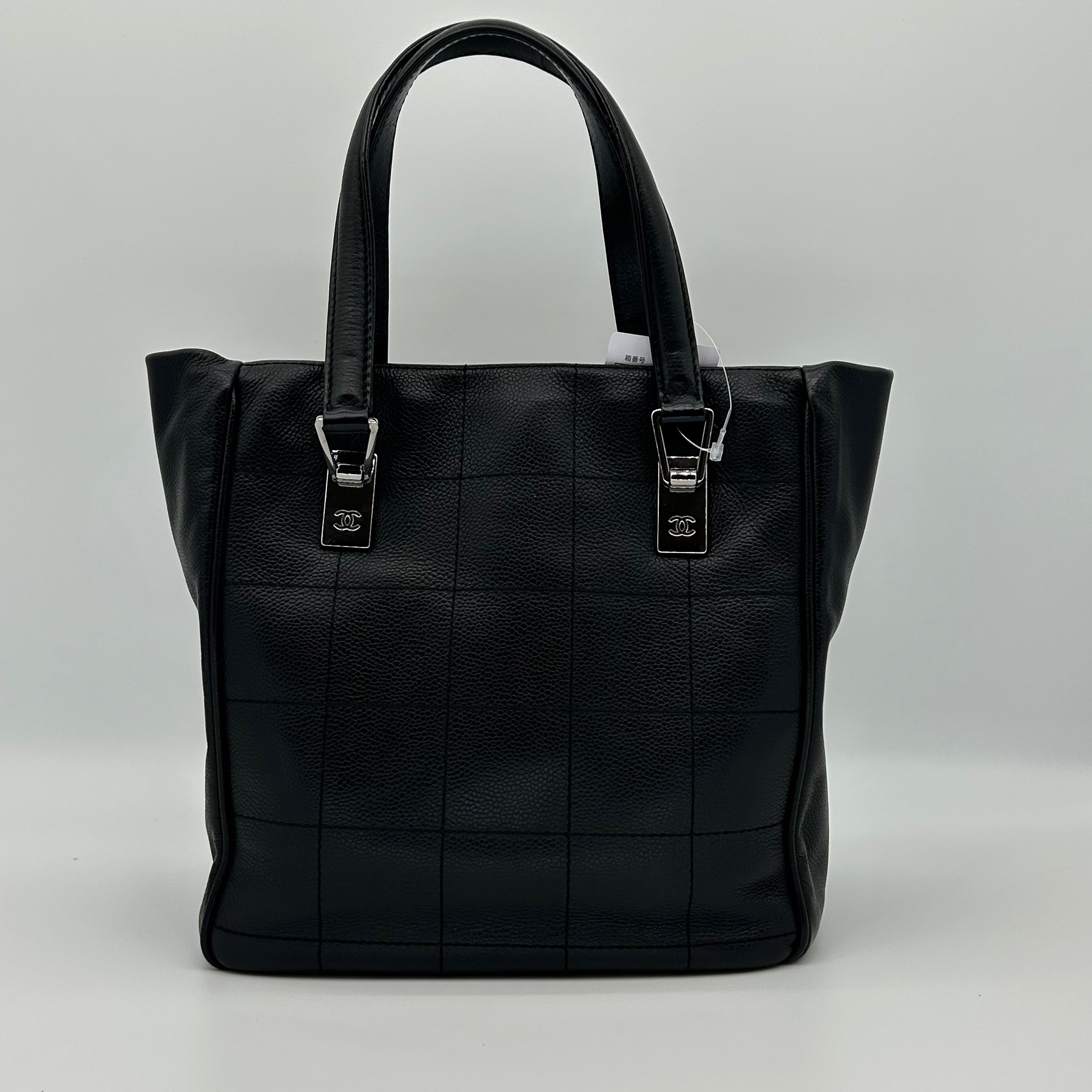 Chanel Tote Black Cavier Leather Silver Hardware 8 Series