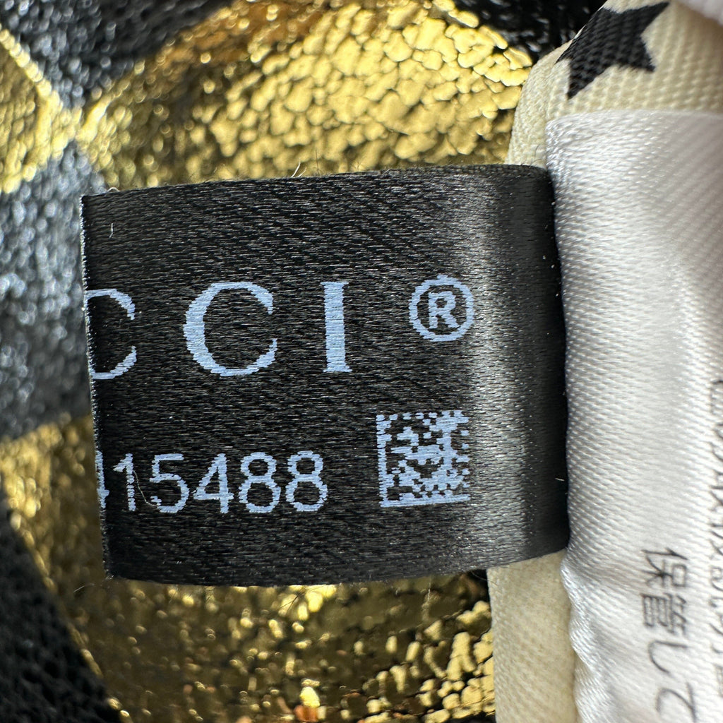 Gucci Metallic Diamond Calfskin Black Gold Belt Bag