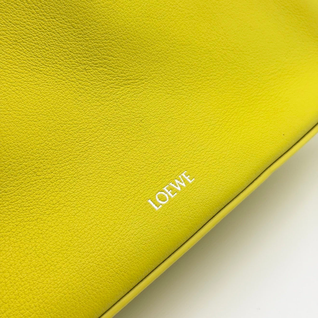 loewe mini pouch lime green leather