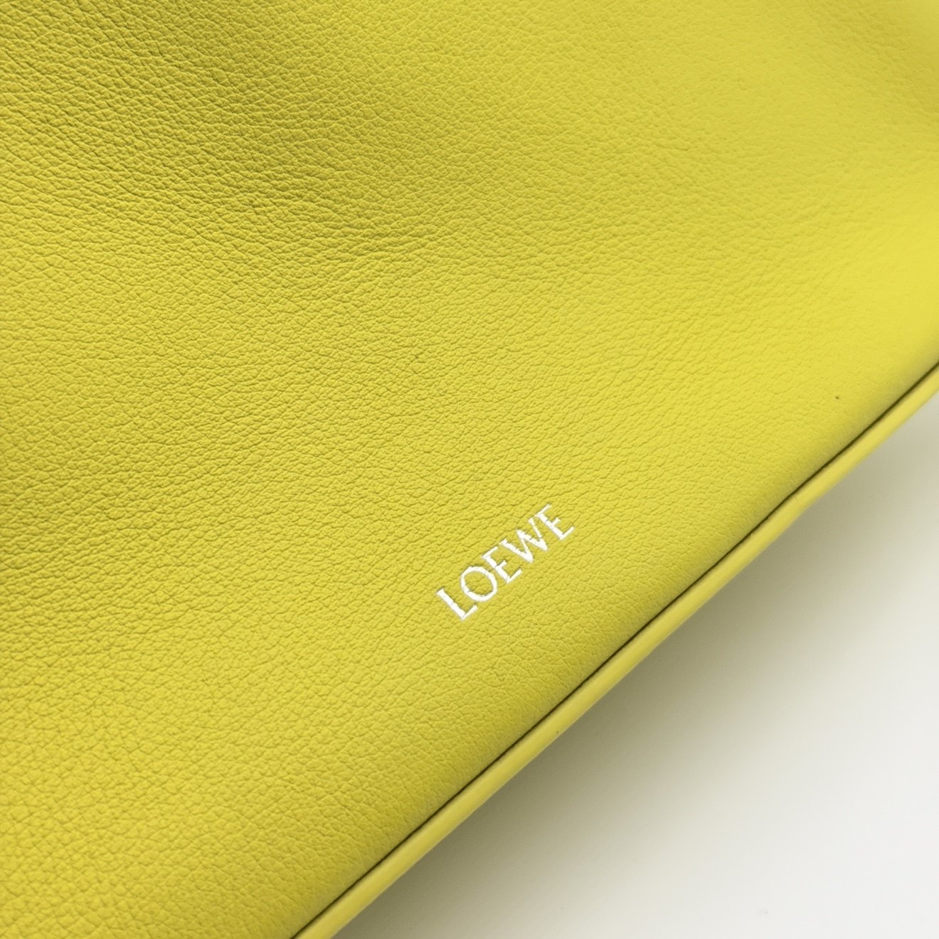 loewe mini pouch lime green leather