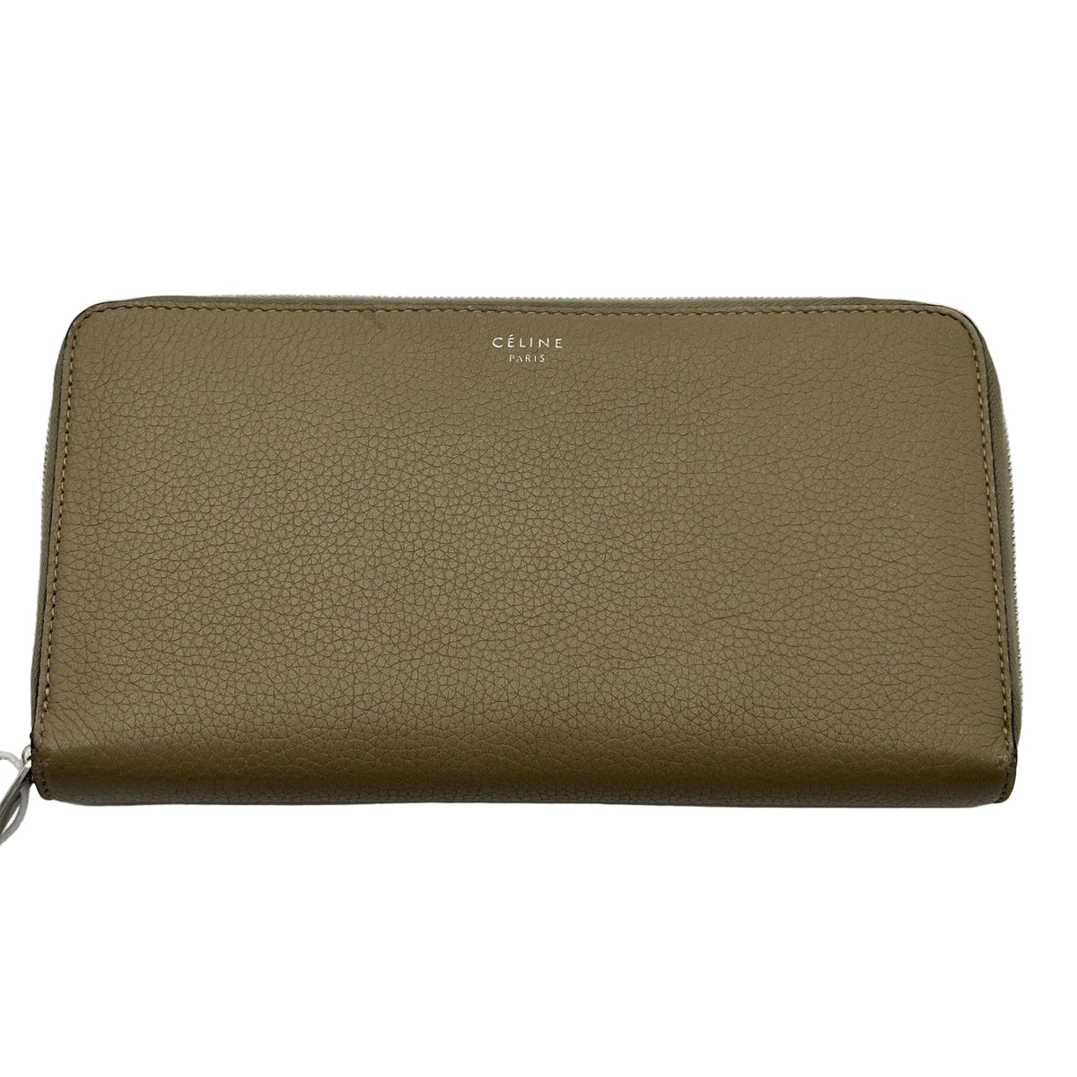 Celine Long Wallet Beige Leather Zip