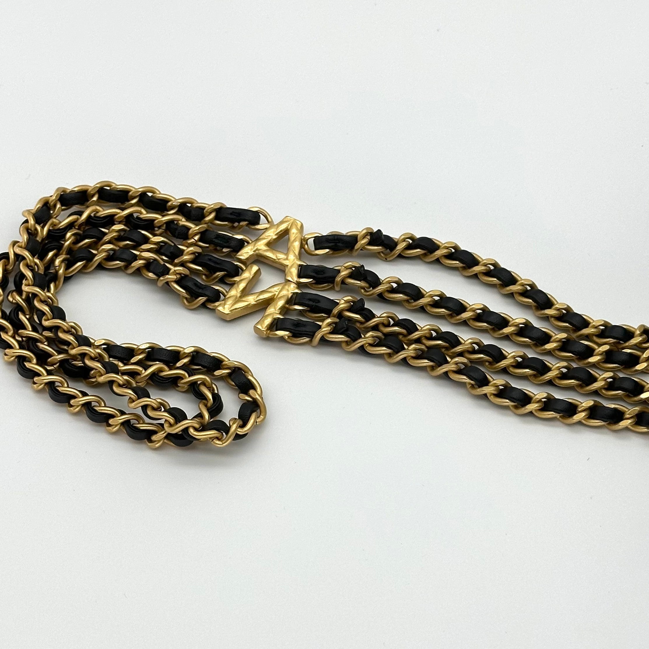 Chanel 24S Lambskin Double Chain Square Flap Bag Enamel Coco Logo Black Gold Hardware RFID