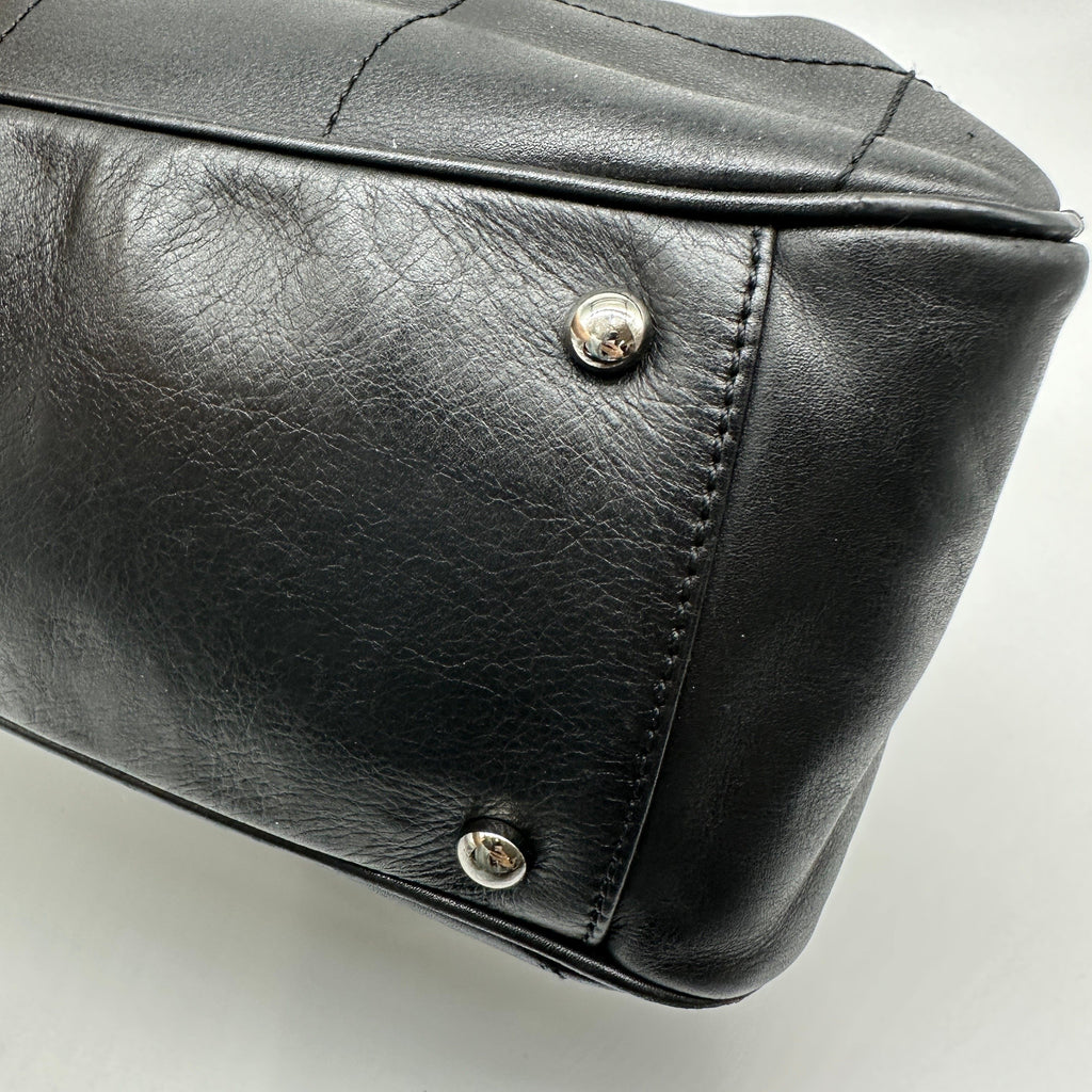 Chanel Chocolate Bar Quilted Leather Black Handbag