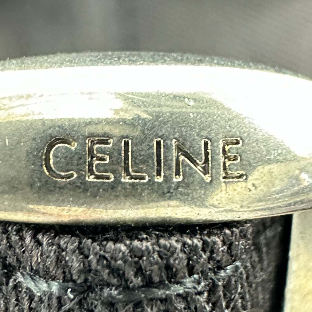 Celine Logo Cap L Cotton Black Wears Marked With odor Lint on fabric Frayed