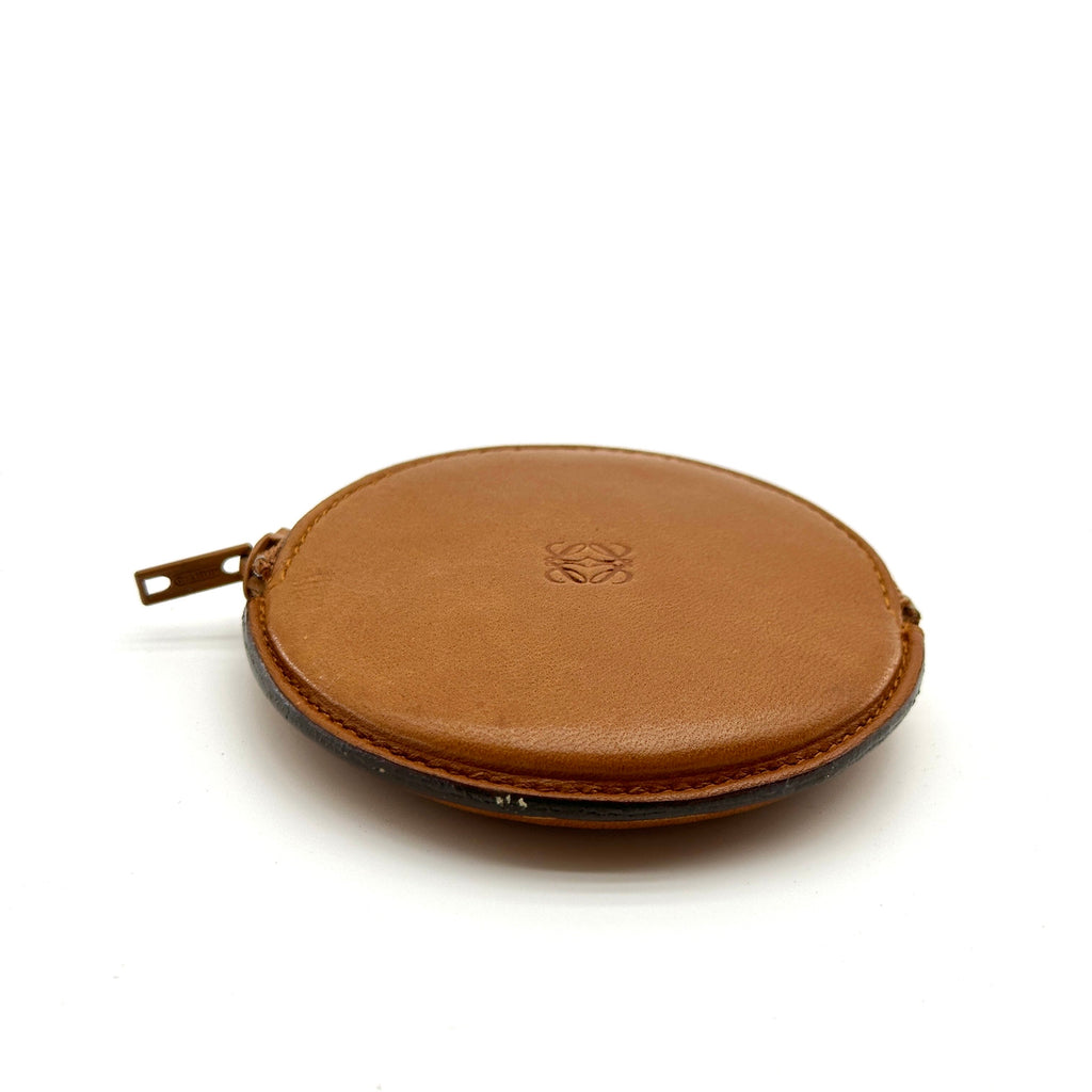 Loewe Leather Brown Round Coin Purse
