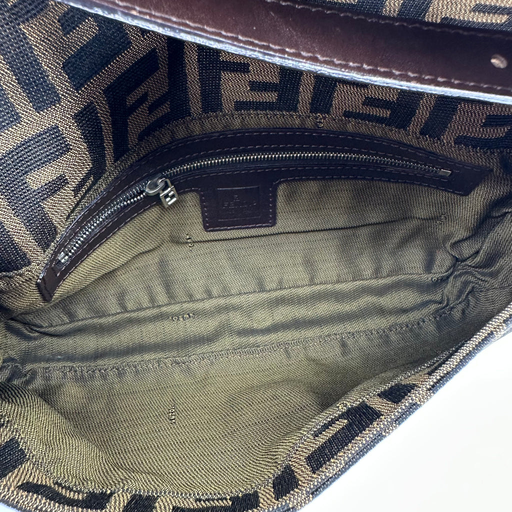 FENDI Zucca FF Logo Mamma Baguette Shoulder Bag Vintage