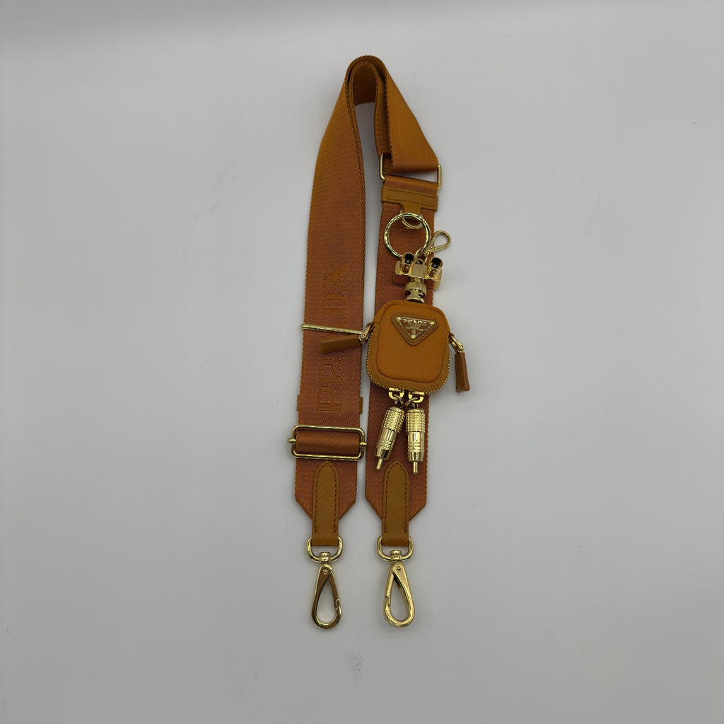 Prada Tessuto Nylon & Leather 2 Way Shoulder Bag Orange