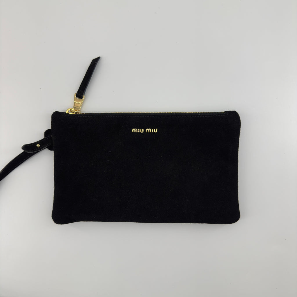 MiuMiu Vintage Tote Mouton Tote Bag Shearling Shoulder Bag Black Includes a Pouch