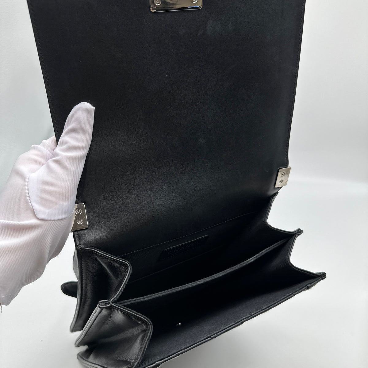 Chanel Quilted Lambskin Boy Small Black Shoulder Bag