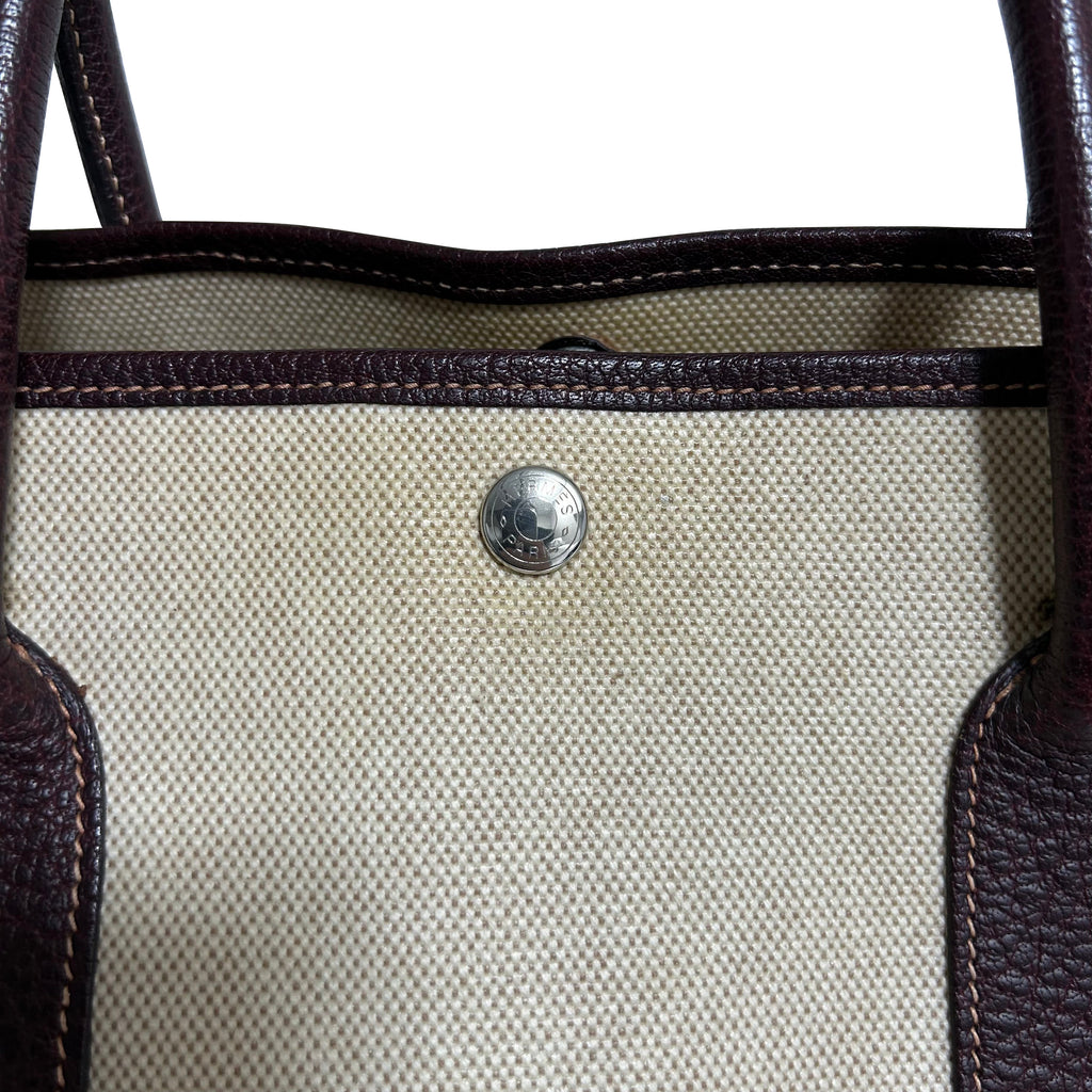 Hermes Garden Party 36 PM Canvas Tote Bag Kapazität Schultertasche