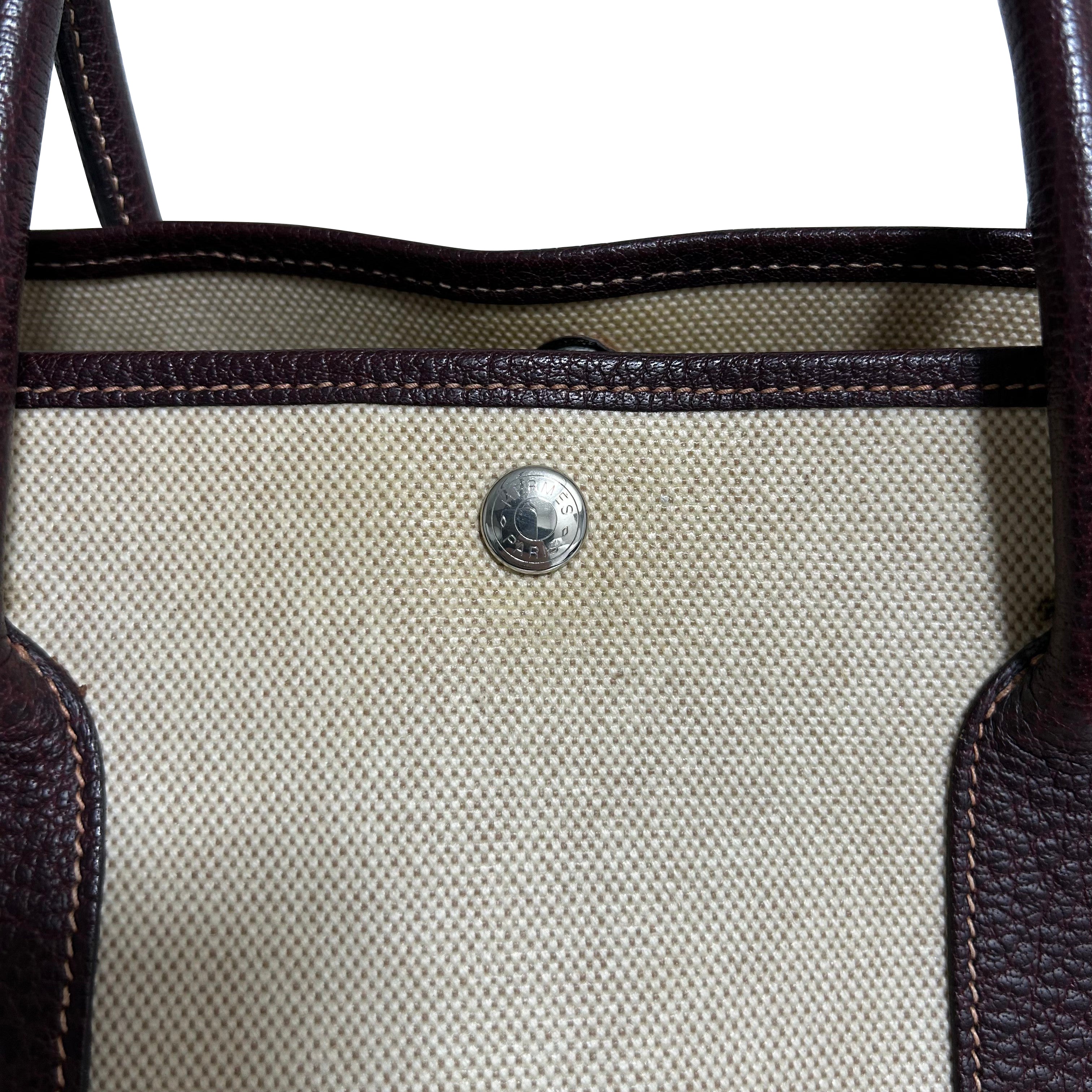 Hermes Garden Party 36 PM Canvas Tote Bag Kapazität Schultertasche