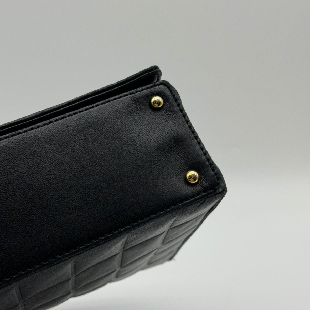 Chanel Choco Bar Quilted Black Leather Shoulder Bag