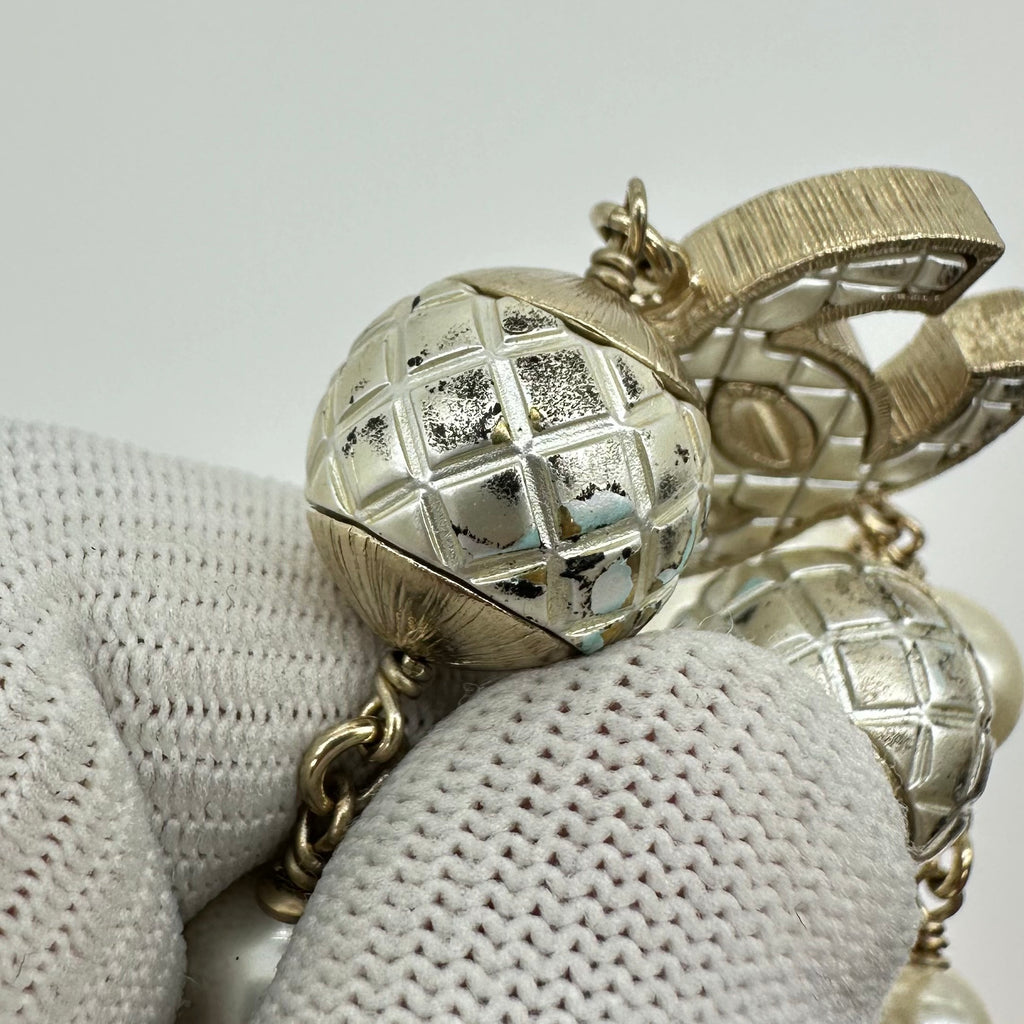 Chanel Double C Pearl Sweater Chain Necklace