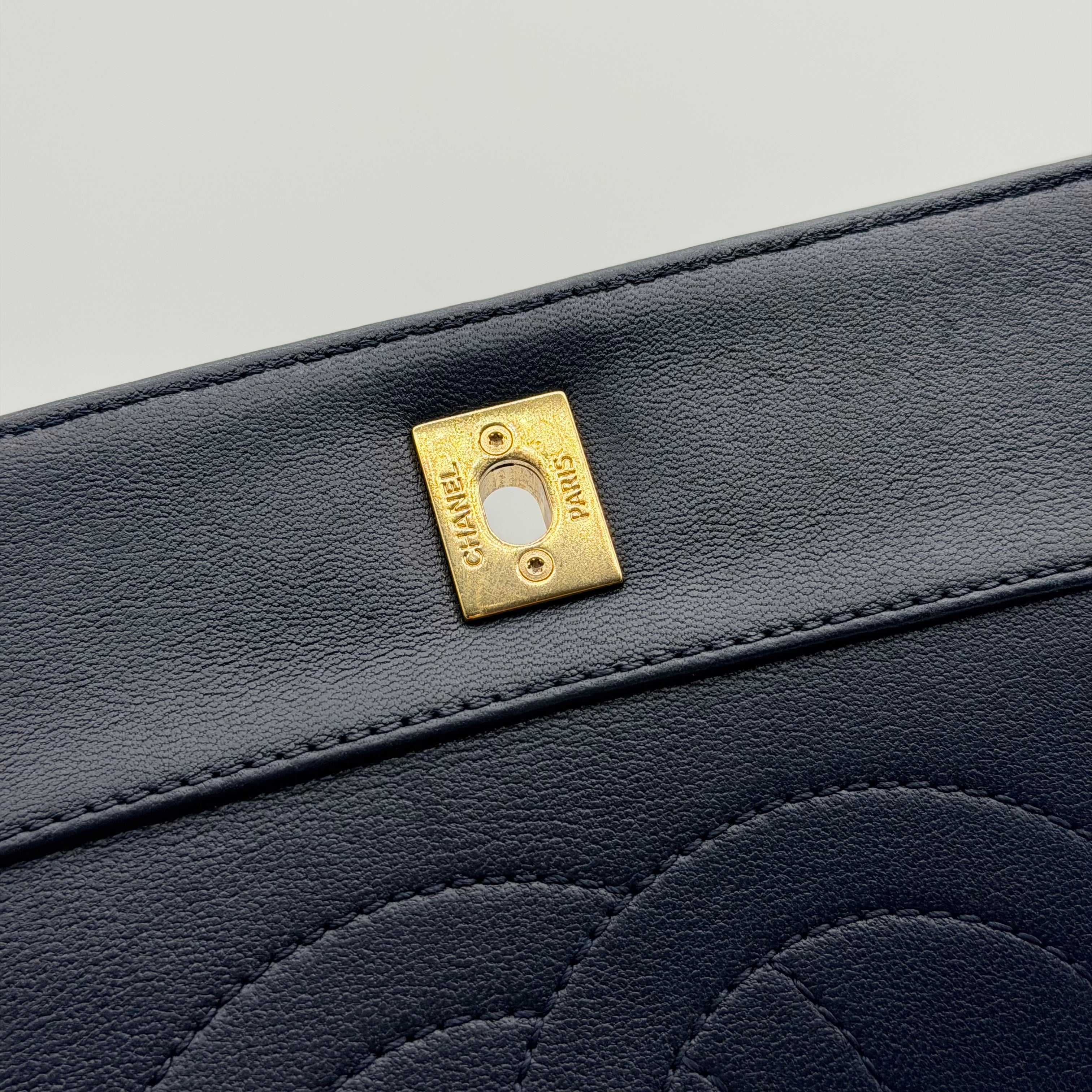 Chanel Black Quilted Sheepskin Leather Mademoiselle Vintage Flap Bag