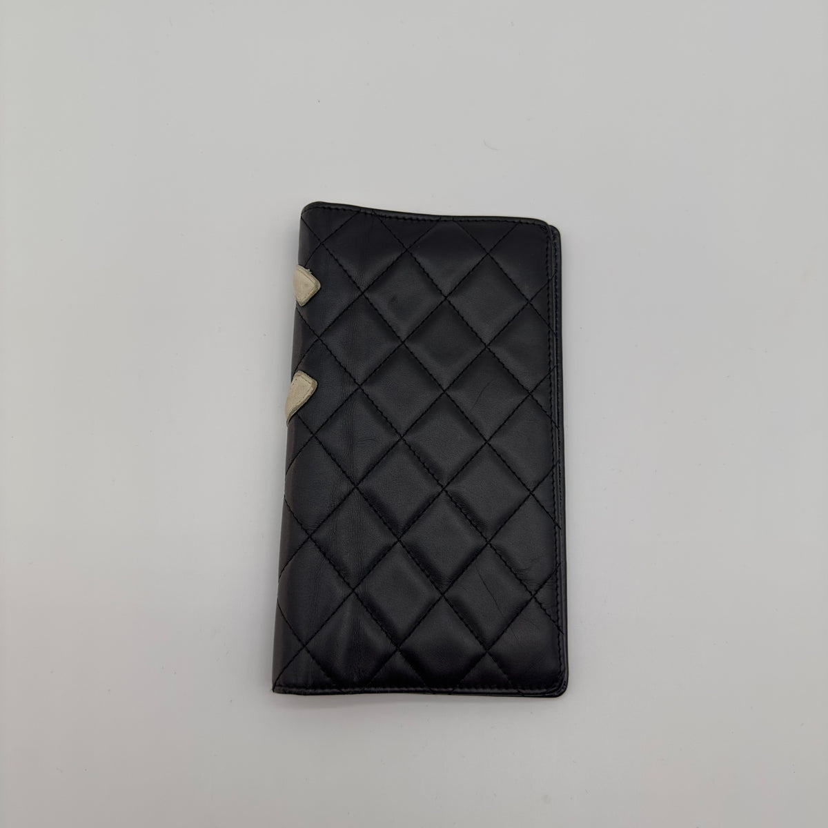 Chanel Quilted Calfskin Cambon Line Long Black and Pink Bifold Wallet