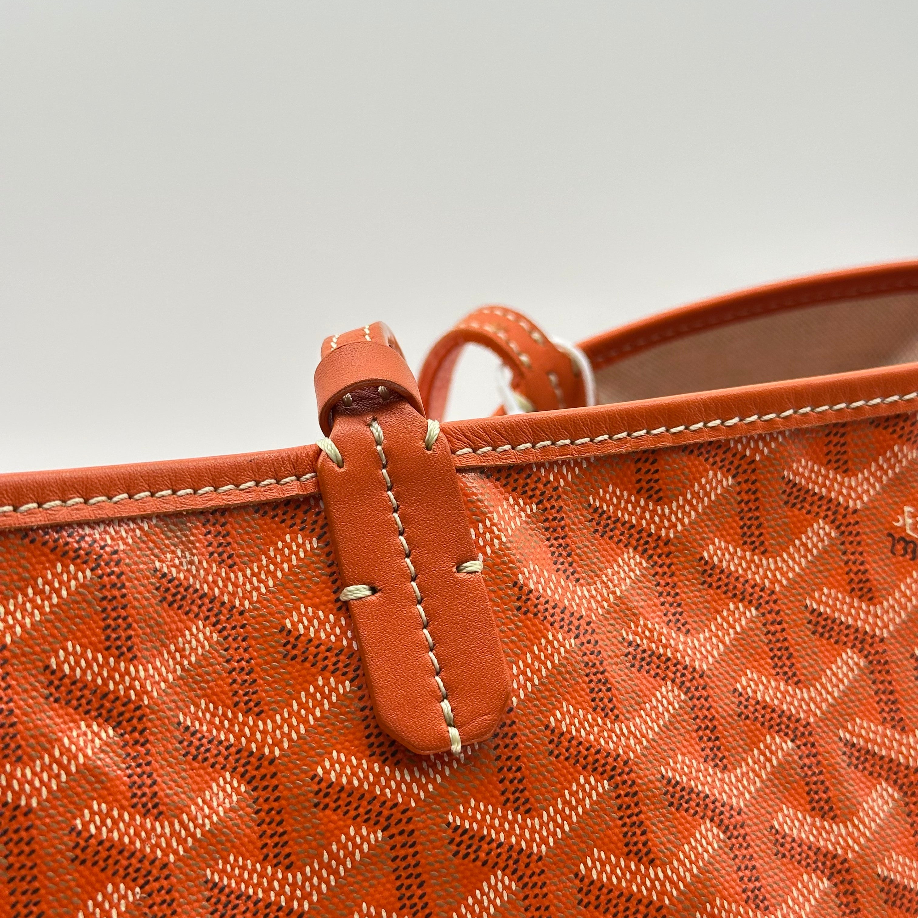 Goyard Saint Louis GM PVC & Leather Tote Bag Orange