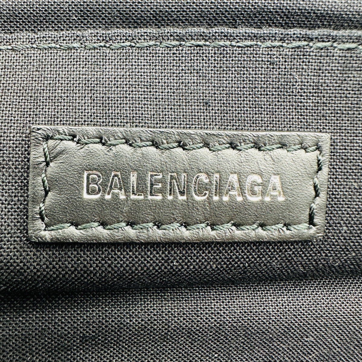 Balenciaga Cotton Canvas and Leather Navy Clip M Beige and Black Clutch Bag