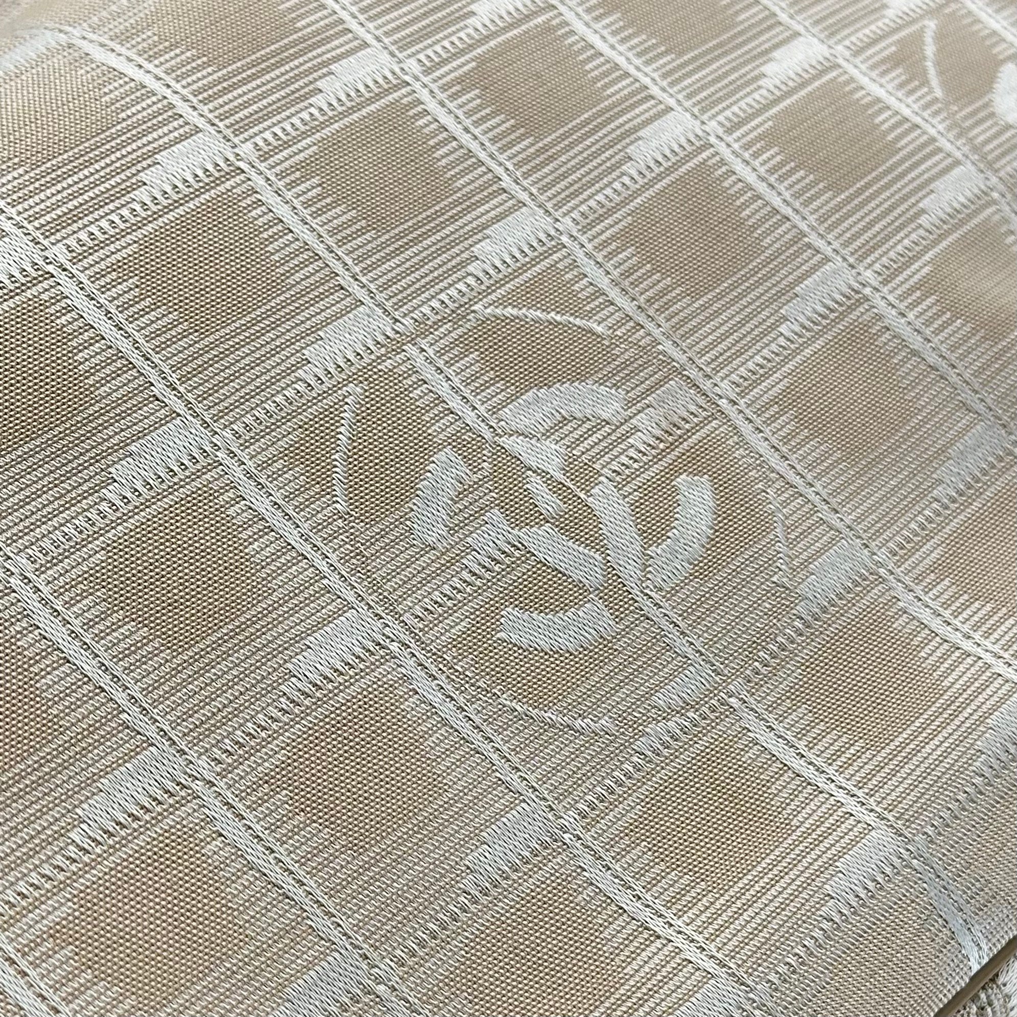 Chanel Beige Nylon CC Logo Travel Line Tote Bag