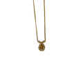 クリスチャン・ディオール Ribbon Motif ネックレス ゴールド カラー GP Rhinestone Pendant ヴィンテージ Jewelry