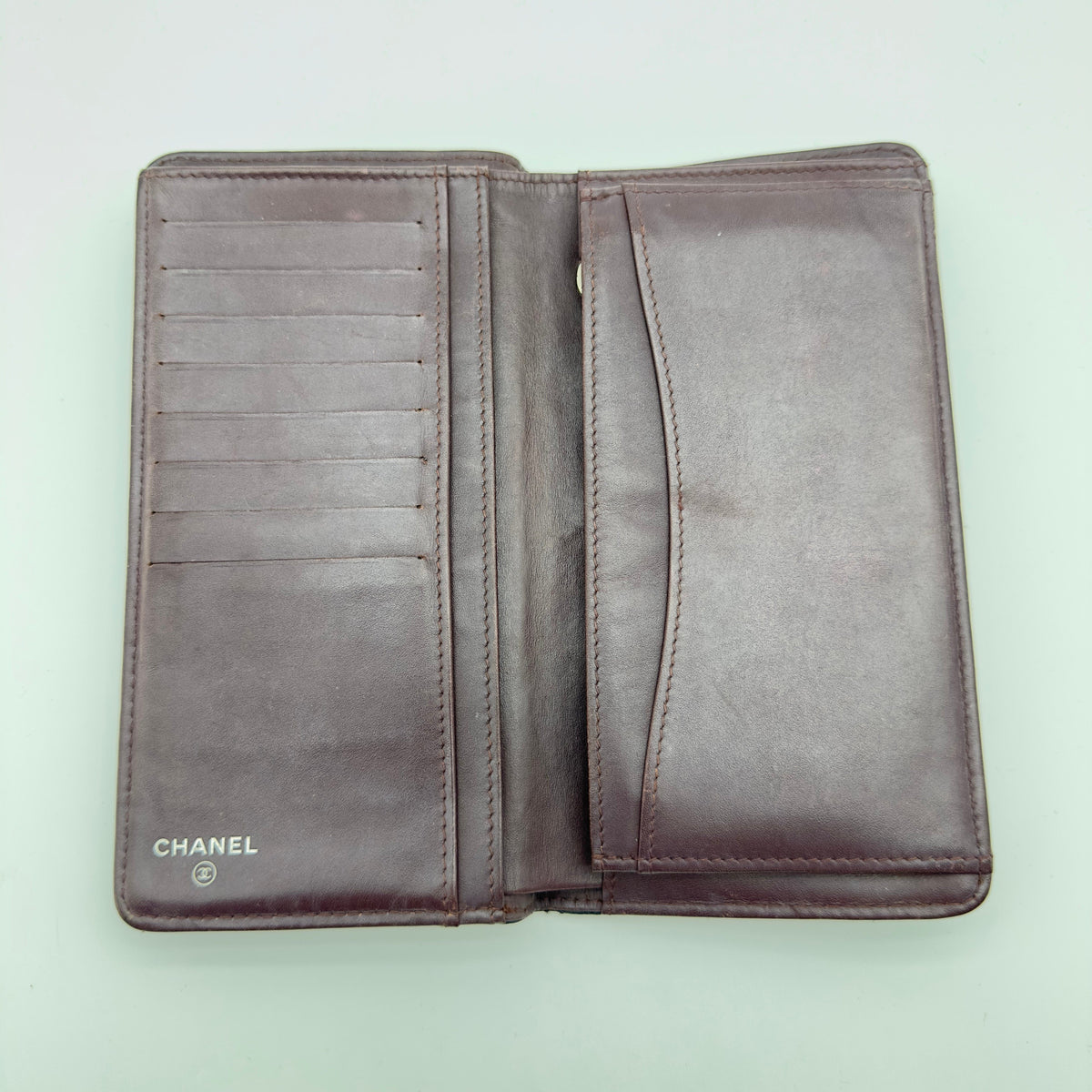 Chanel Quilted Caviar Calfskin Coco Mark Black Long Wallet