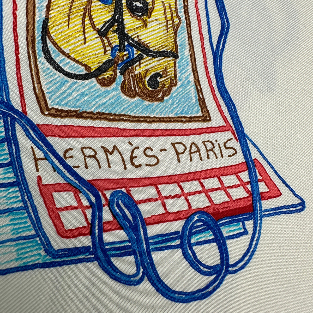 Hermes Carre Horse Motif Multicolor Silk Scarf