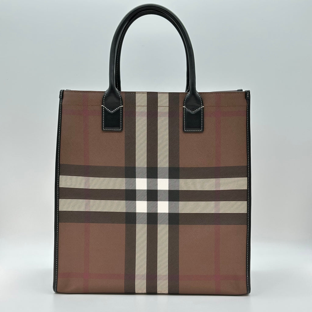 Burberry Denny Classic Check 2Way Tote Shoulder Crossbody Bag