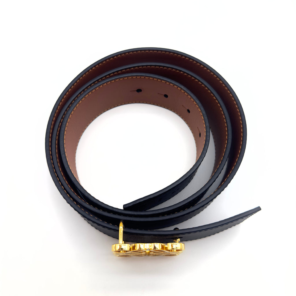 Loewe Calfskin Anagram Size 110 Black/Brown Belt