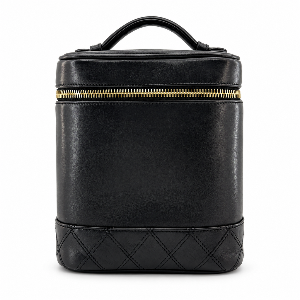 Chanel Bicolore Lambskin Vanity Bag Black Gold Tone Hardware 2XXXXXX
