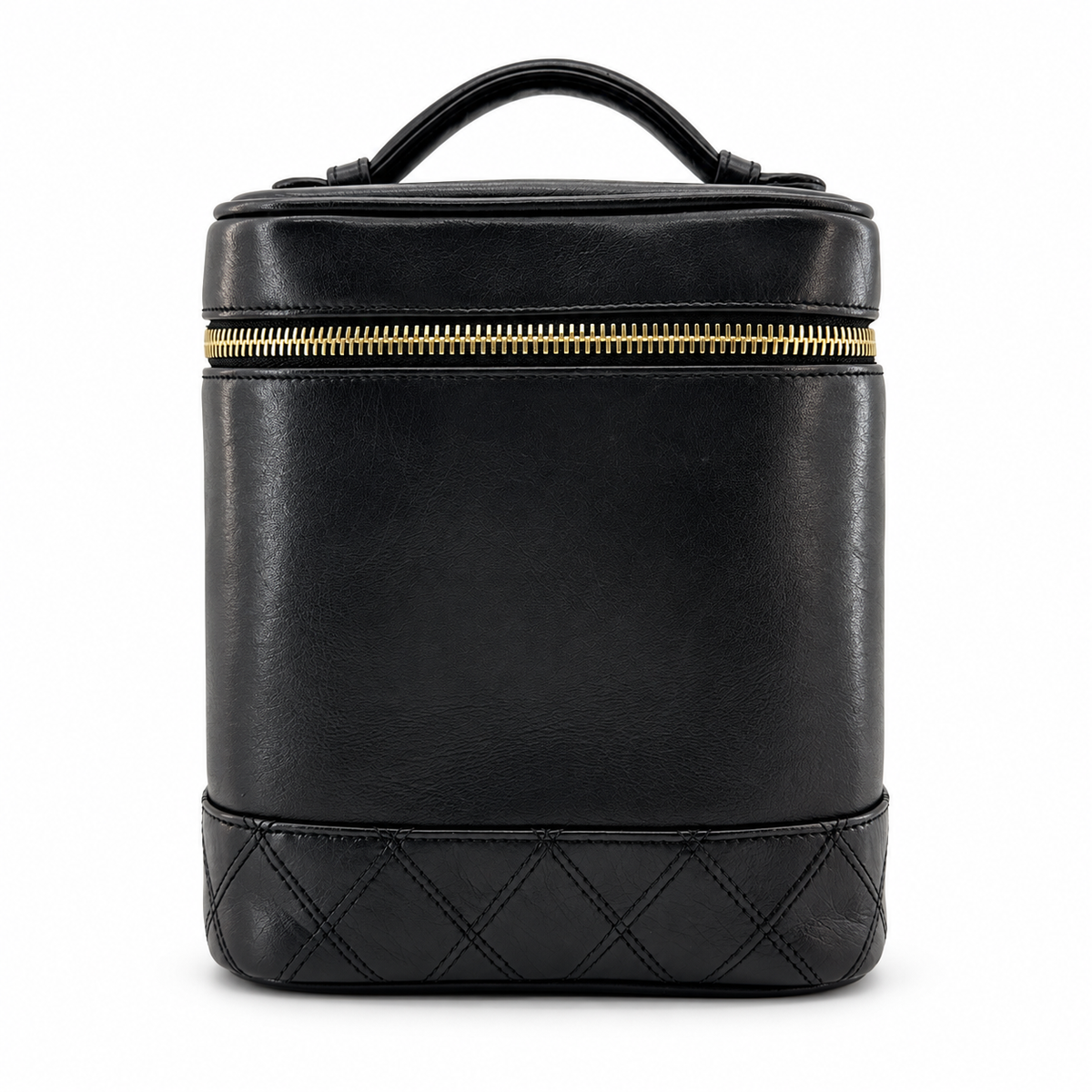 Chanel Bicolore Lambskin Vanity Bag Black Gold Tone Hardware 2XXXXXX
