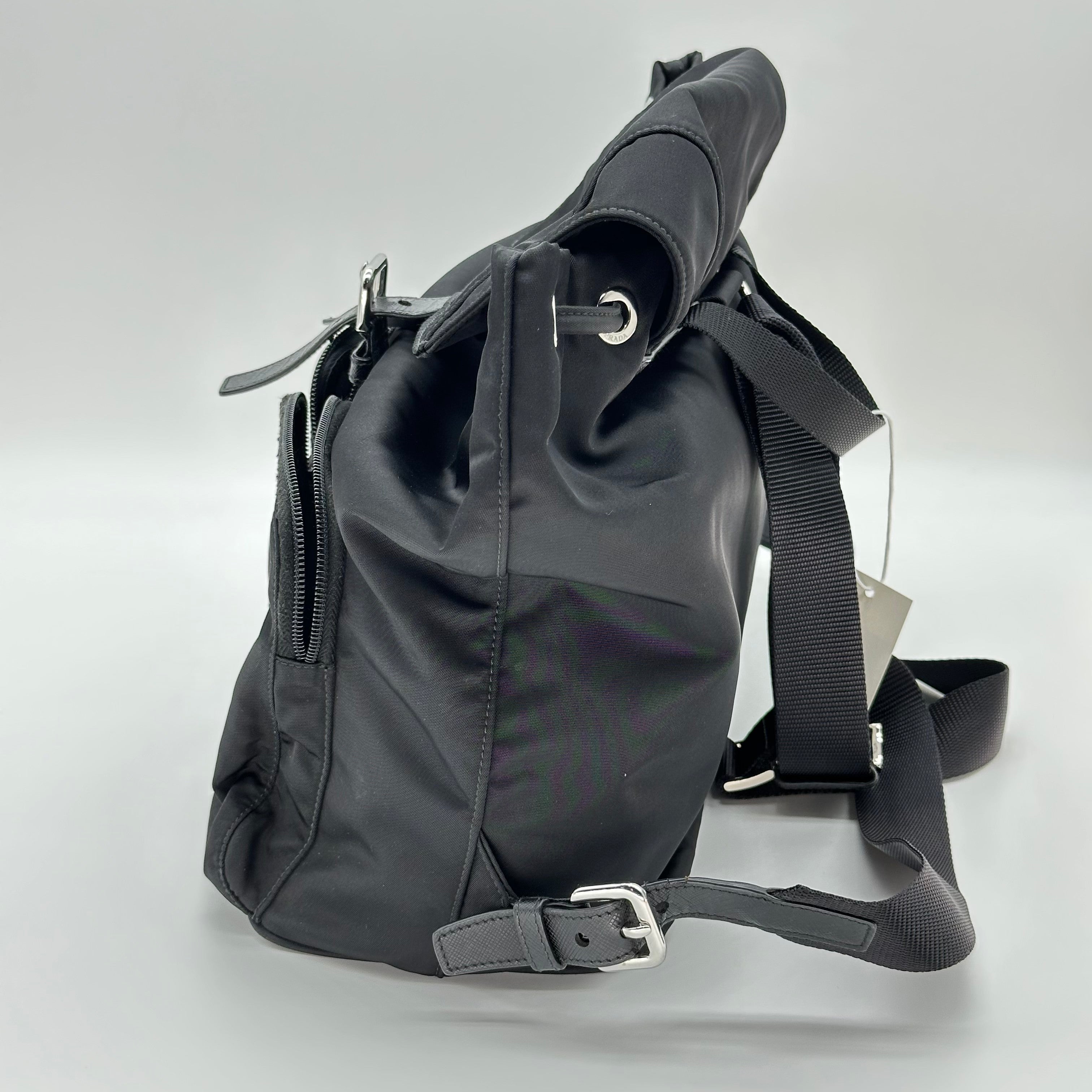 Prada Nylon Rucksack Backpack Bag Black