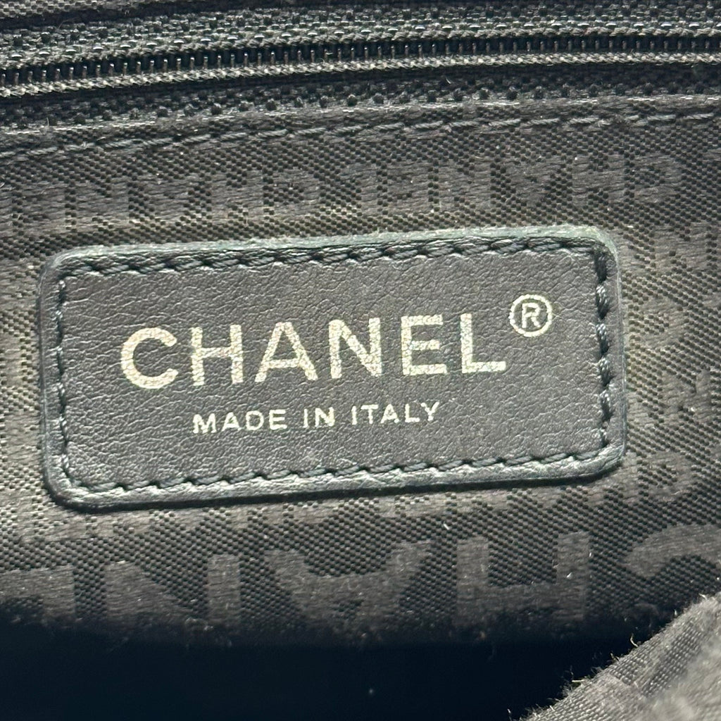 Chanel Caviar Skin Choco Bar Mini Boston Bag Black Vintage 9 Series