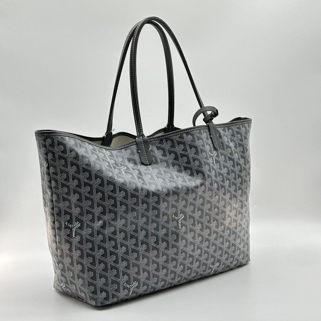 Goyard PVC Leather Saint Louis PM Grey Tote Bag