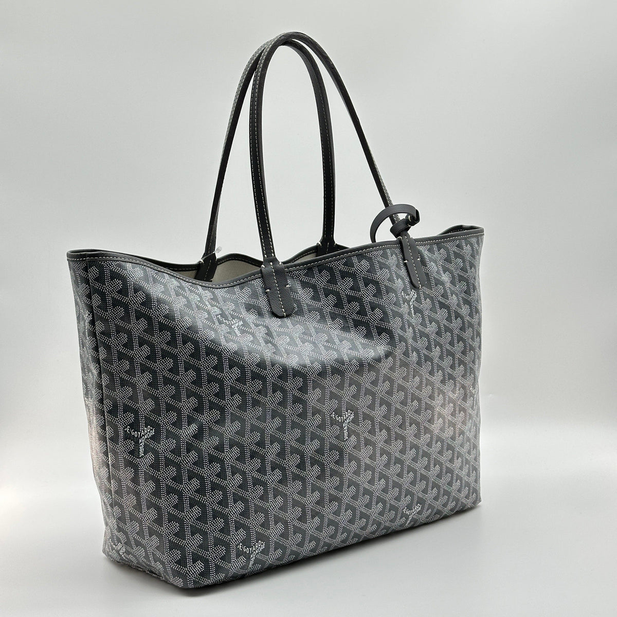 Goyard PVC Leather Saint Louis PM Grey Tote Bag