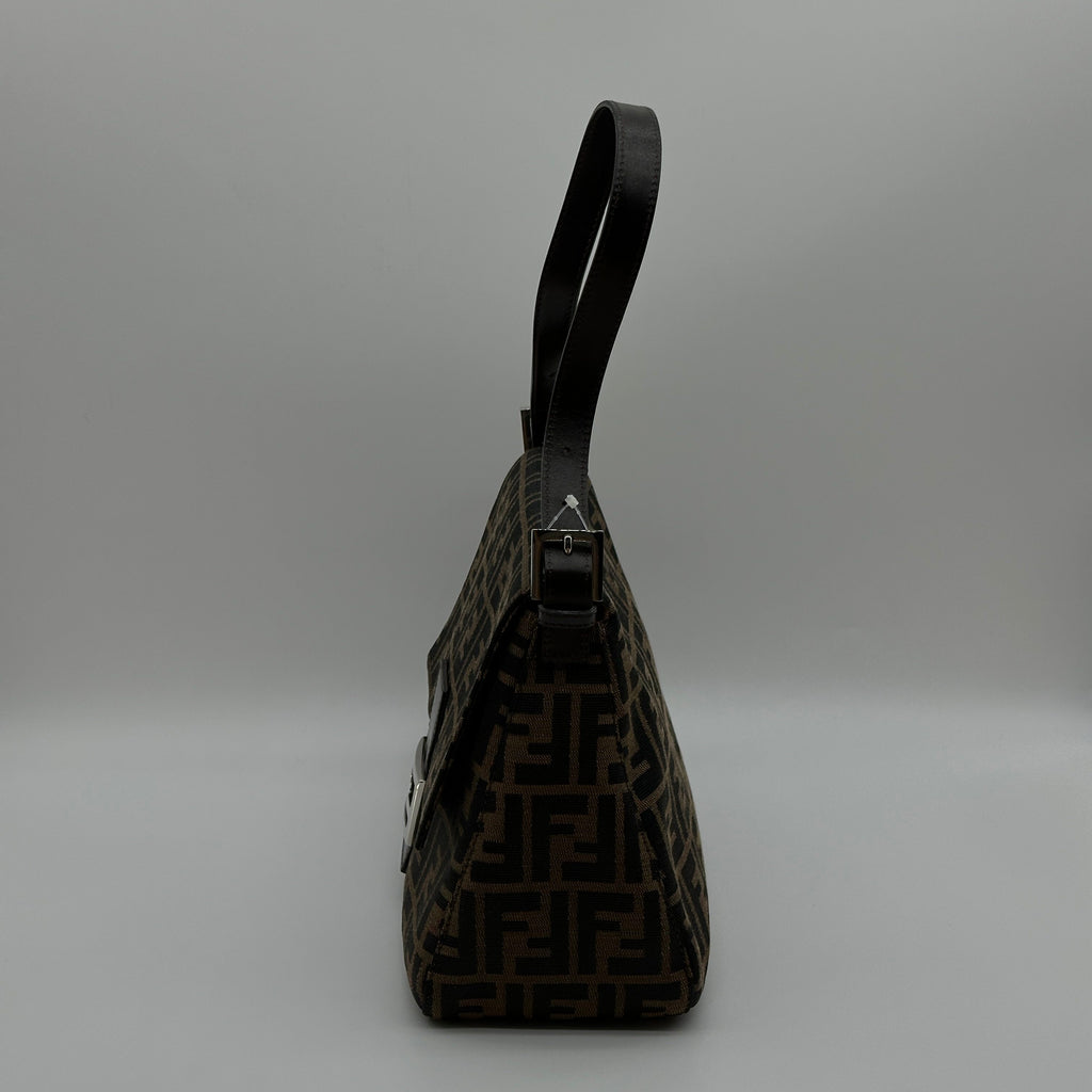 Fendi Zucca Canvas Baguette Medium Brown Shoulder Bag
