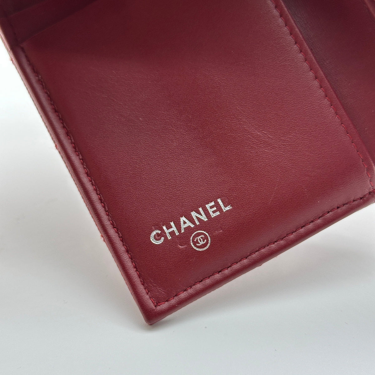 Chanel Quilted Caviar Calfskin Red Compact Wallet