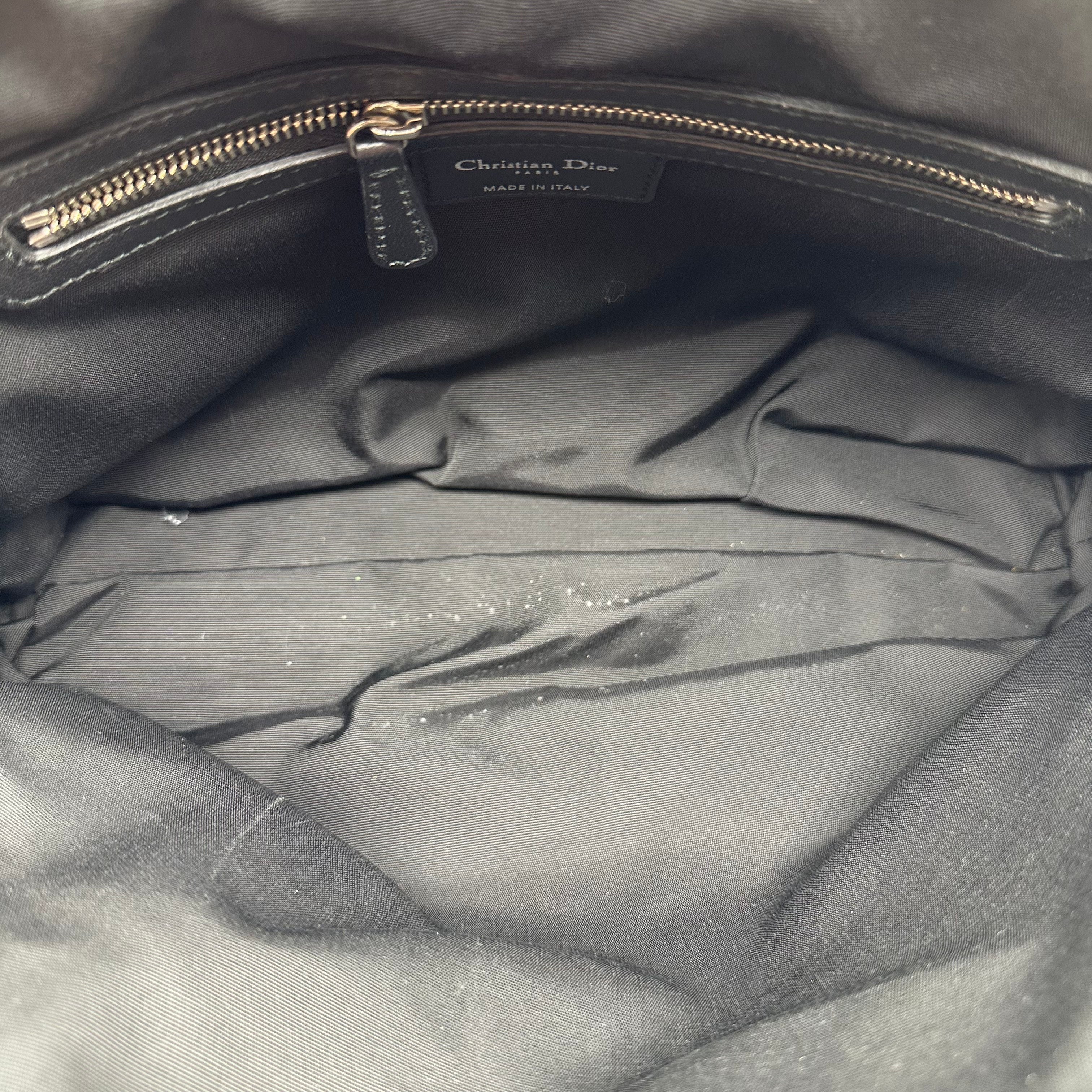 Christian Dior Cannage Leather Chain Tote Bag Black