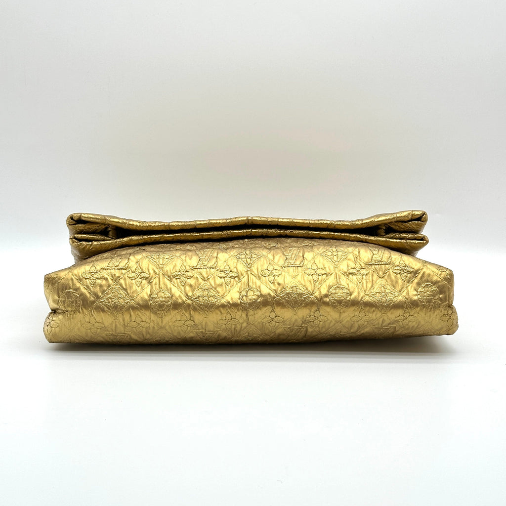 Louis Vuitton Quilted Monogram Coated Fabric Limelight Gold Clutch Bag