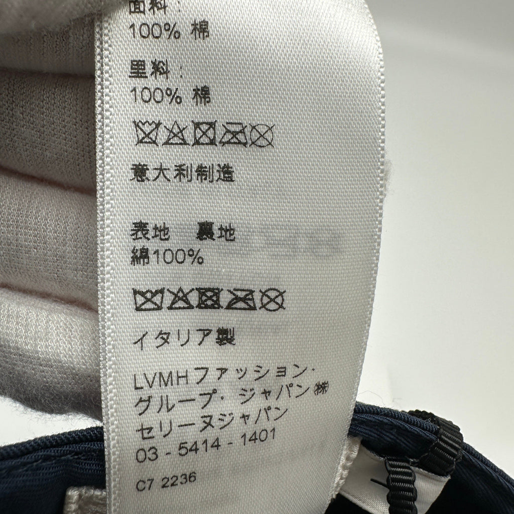Celine 2AUA1969P Logo Cap L Cotton Navy Blue Wears Lint on fabric Marked Creases