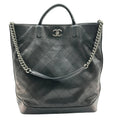 chanel matelasse caviar skin 2 way tote bag black gunmetal fittings no serial number