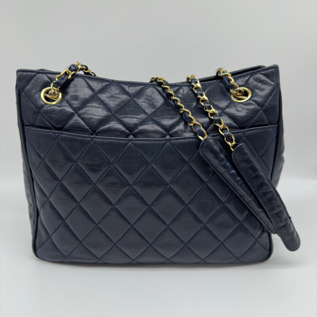 Chanel Matelasse Quilted Leather Black Chain Shoulder Bag
