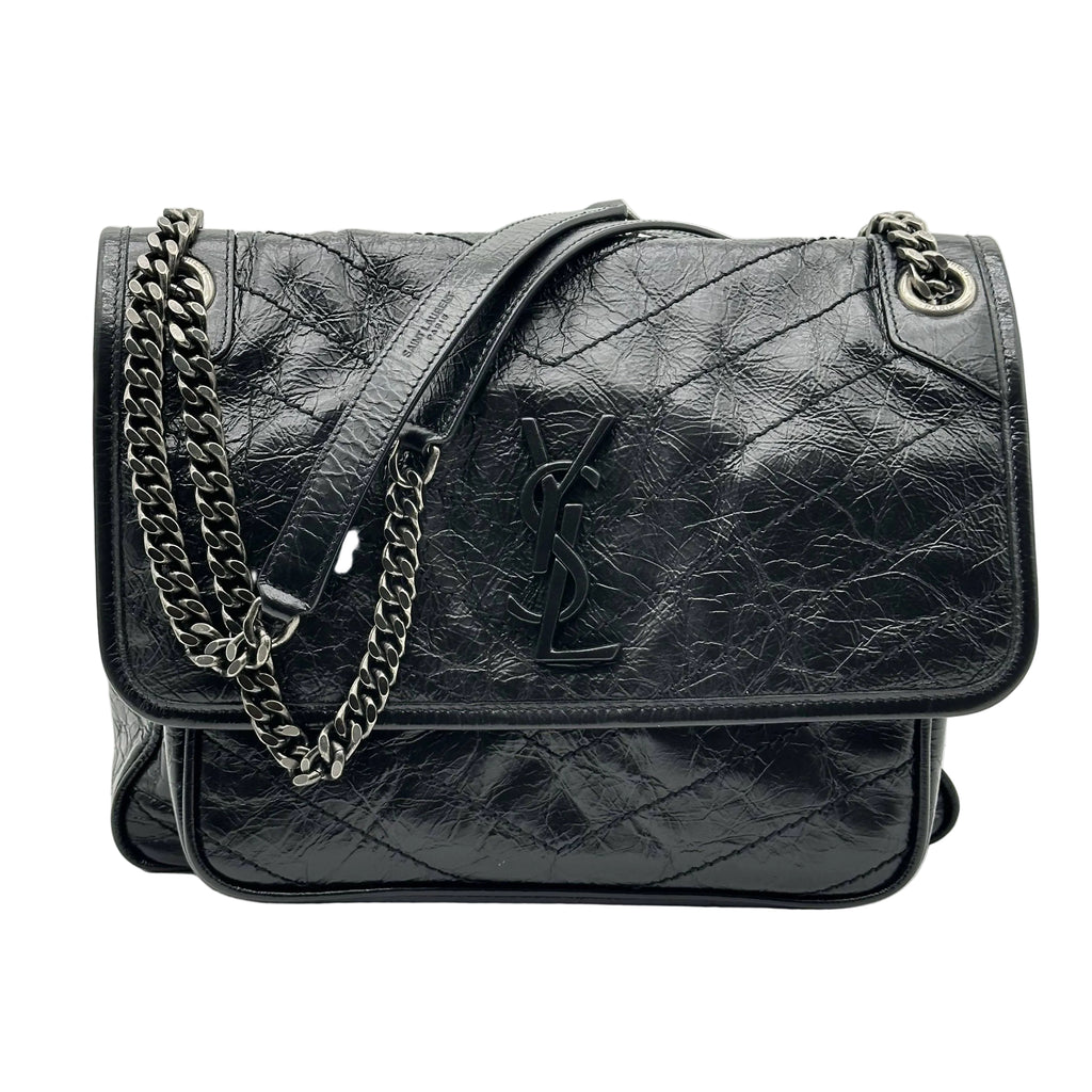 Saint Laurent Paris Niki Leather Chain Shoulder Bag Black