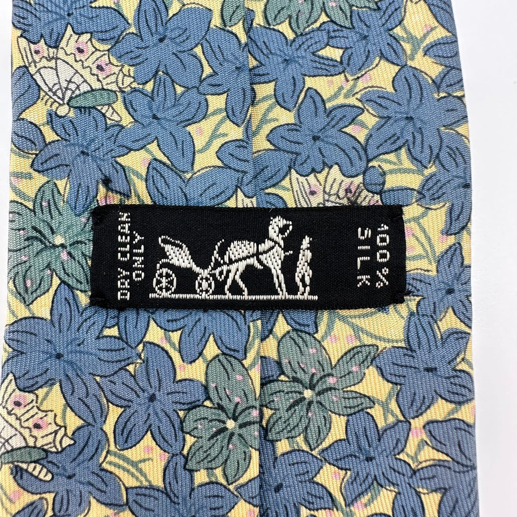 Cravate vintage en soie Hermès – Imprimé rétro classique Style professionnel élégant 100 % soie
