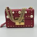 Gucci Padlock Pearl Embellished Chain Shoulder Crossbody 2Way